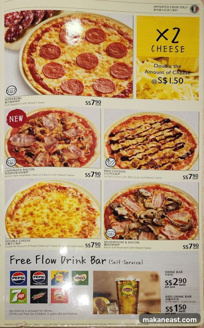 Pizza Menu