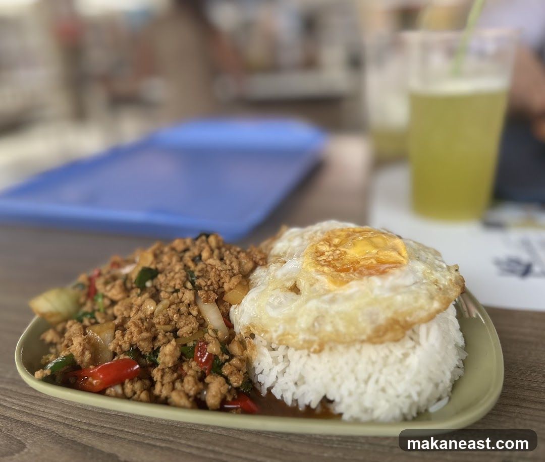 Thai Basil Stir-fry with Rice and Fried Egg