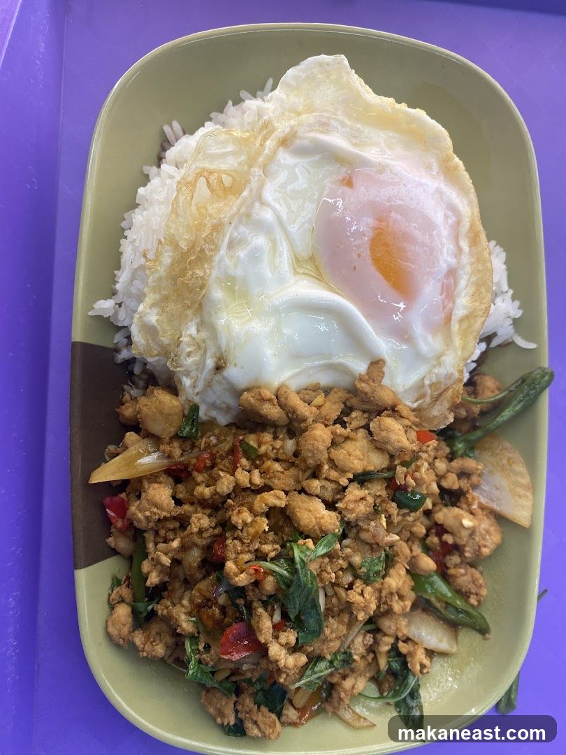 Minced Chicken with Basil and Fried Egg