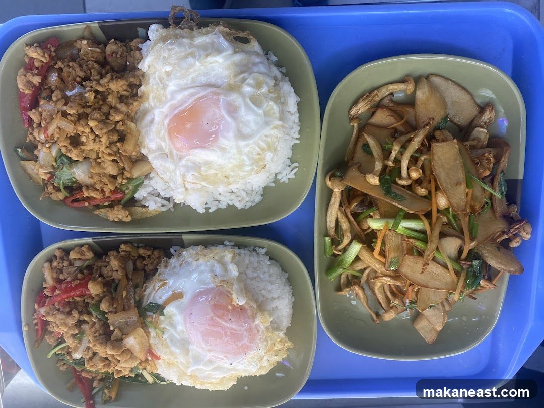 Thai Basil Stir-fry with Rice and Fried Egg
