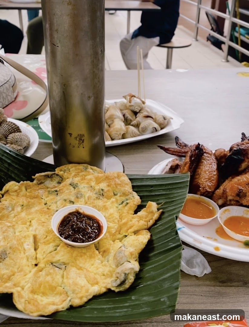Oyster Omelette and Chicken Wings