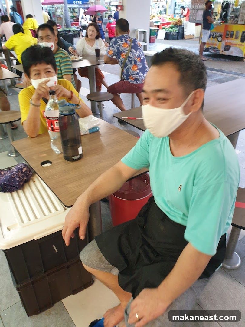 People eating at tables