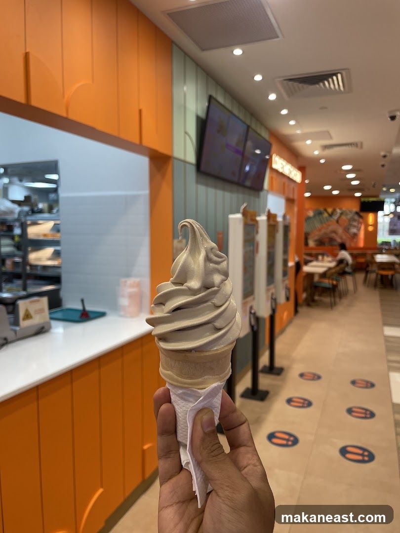Ice Cream Cone in a Modern Food Establishment