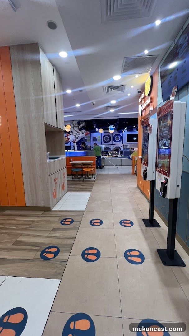 Restaurant Interior with Social Distancing Markers