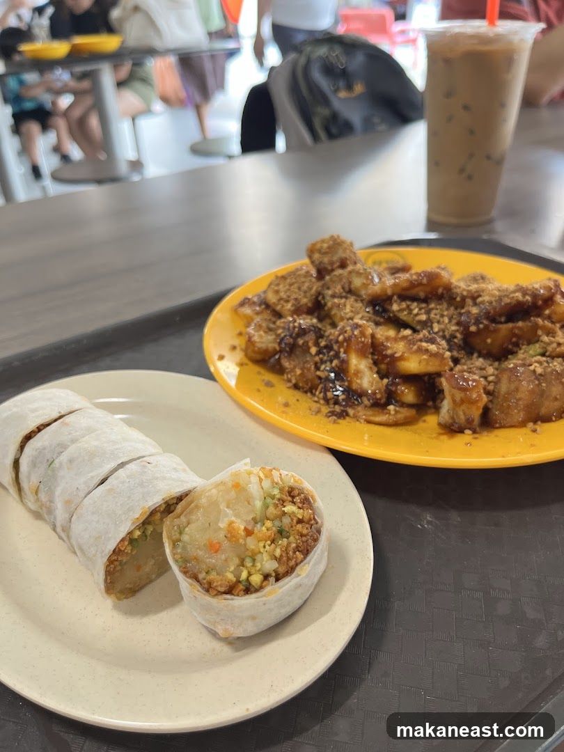Spring Rolls and Rojak with Iced Coffee