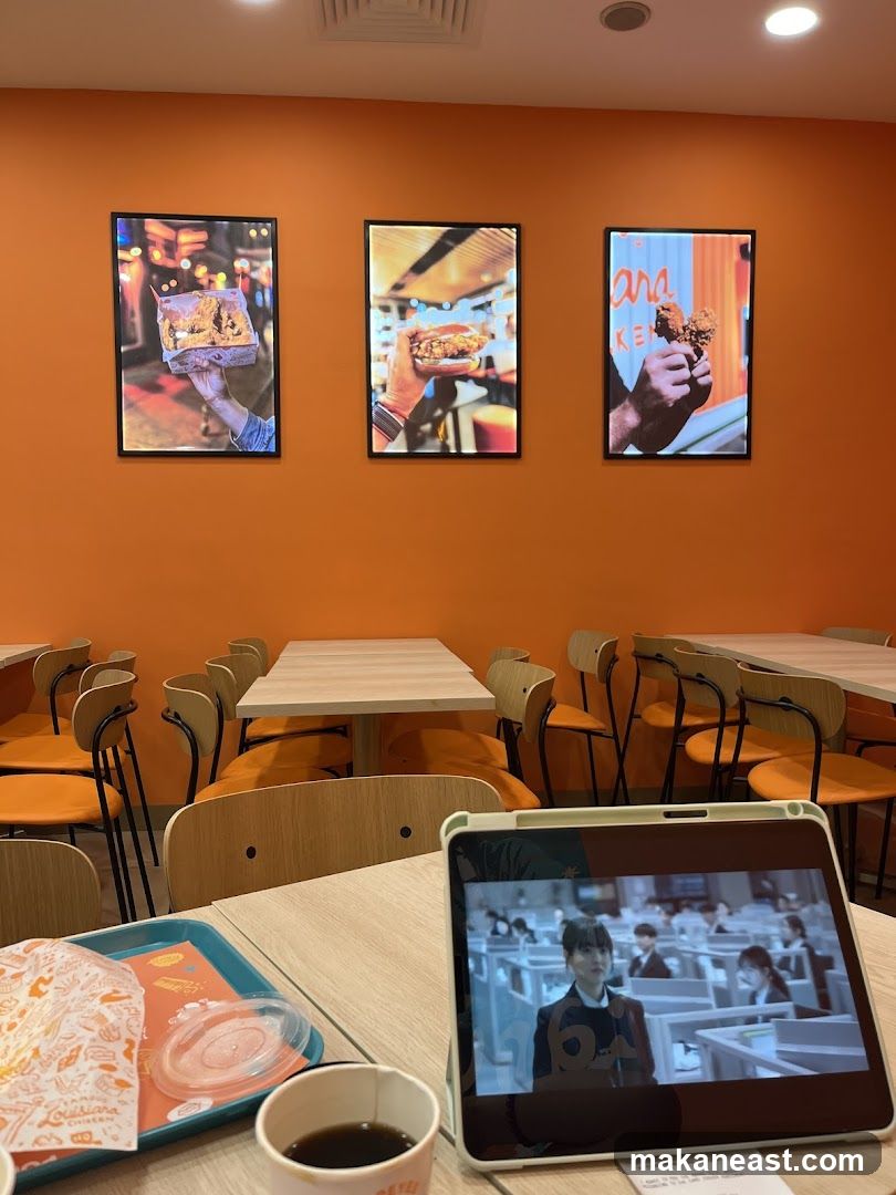 Restaurant Interior with Artwork and Tablet
