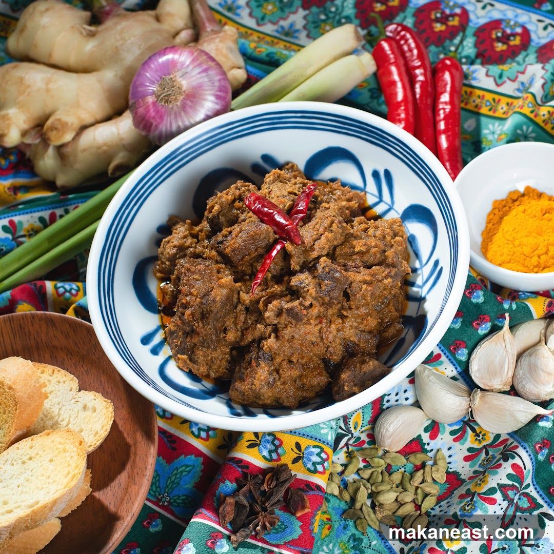 Beef Rendang with Ingredients