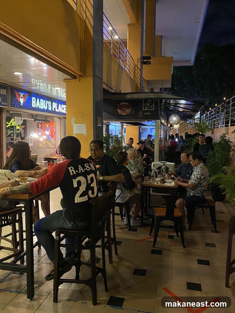 Outdoor seating at a restaurant