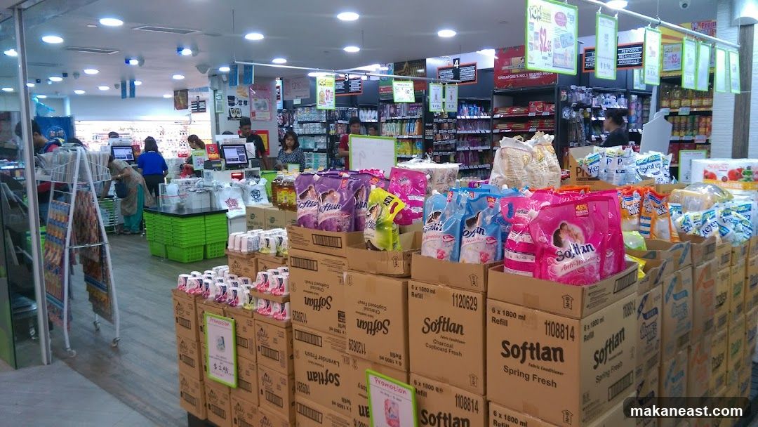 Supermarket aisle with cleaning products