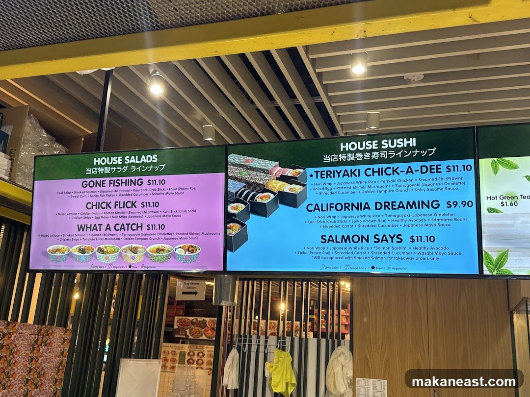 House Salads and House Sushi Menu
