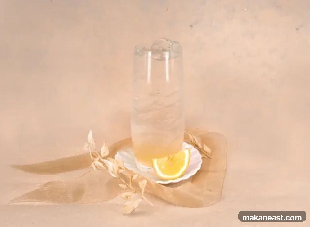 Refreshing Drink with Lemon Slice