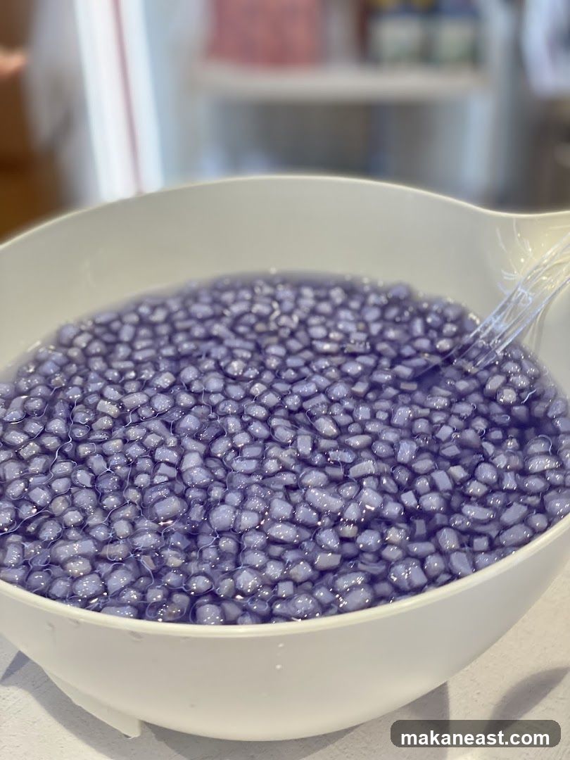 Purple Boba Pearls in Water
