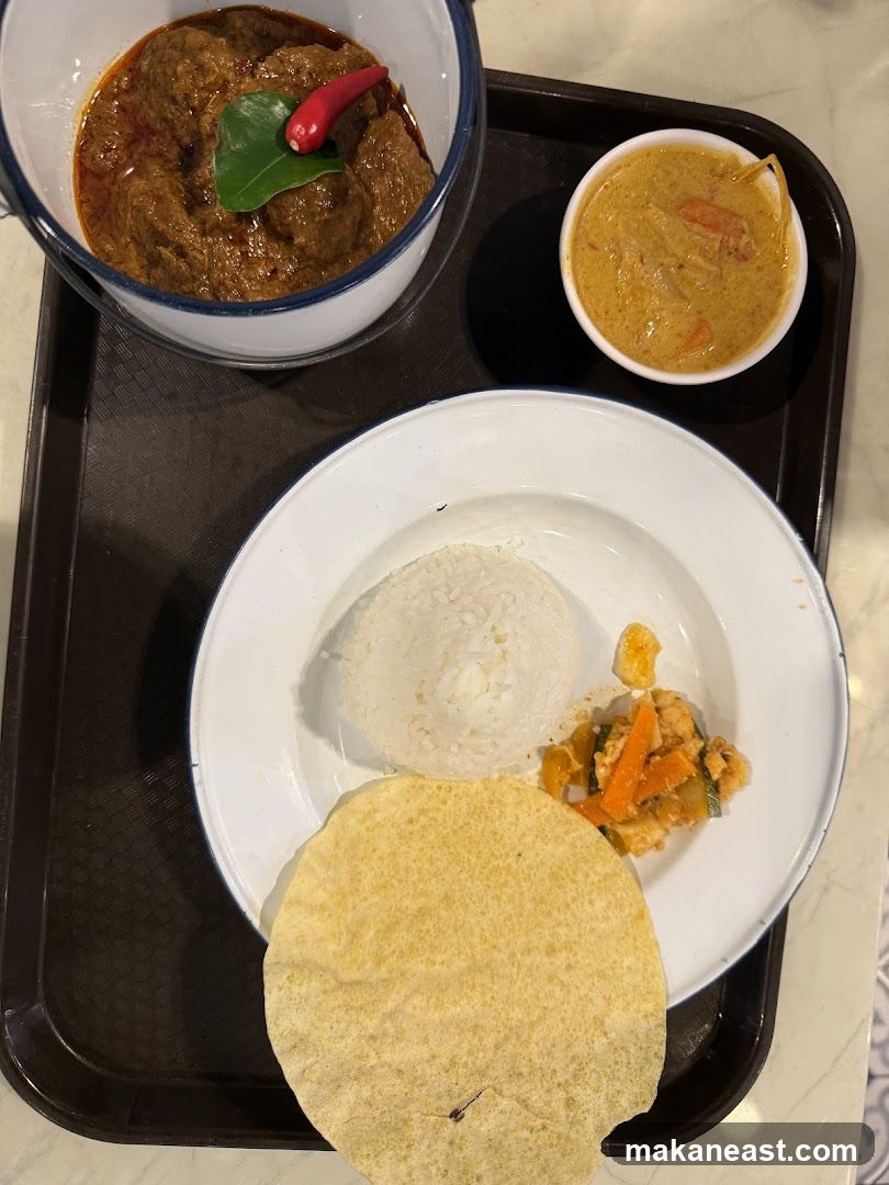 Curry with Rice and Papadum