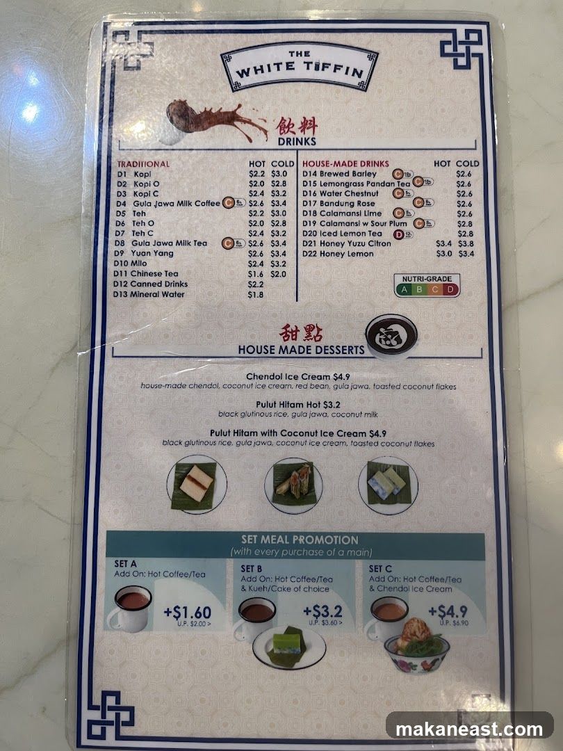 The White Tiffin Drinks & Desserts