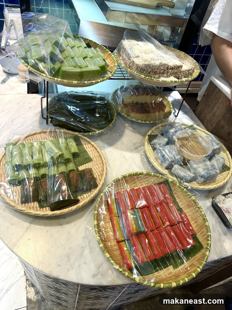 Assortment of colorful cakes and pastries