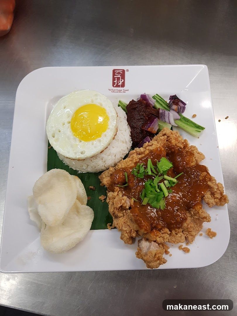 Nasi Lemak with Fried Chicken