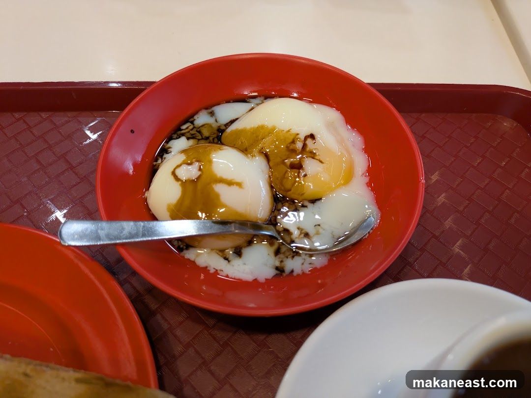 Soft-boiled eggs with soy sauce