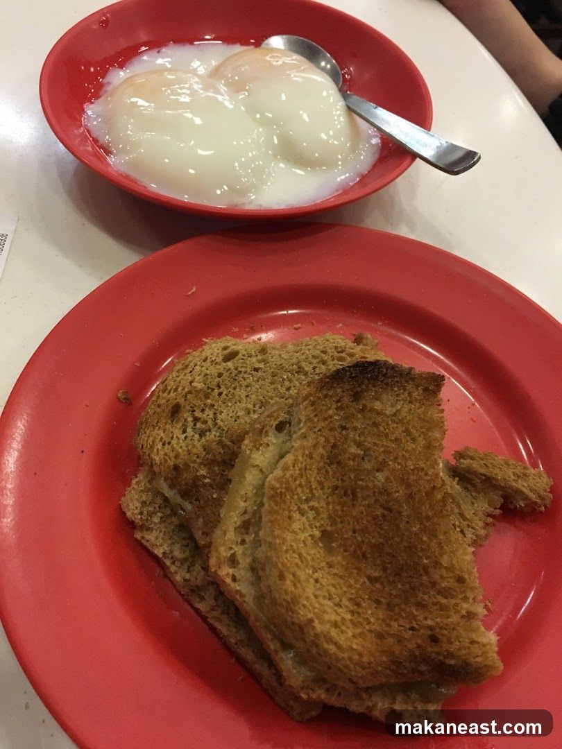 Soft-boiled eggs and toast