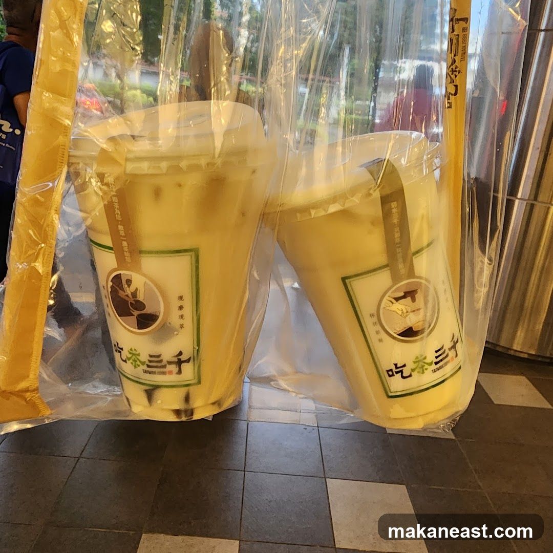 Two bubble tea drinks