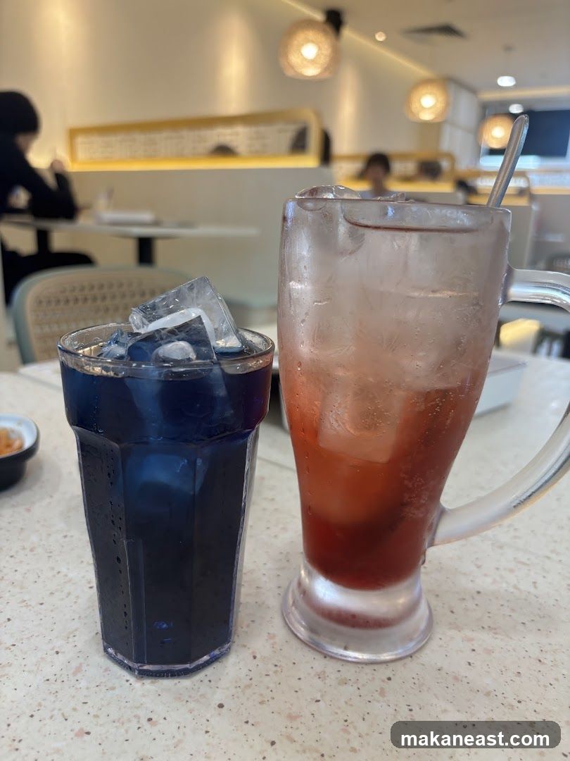 Two drinks on a table