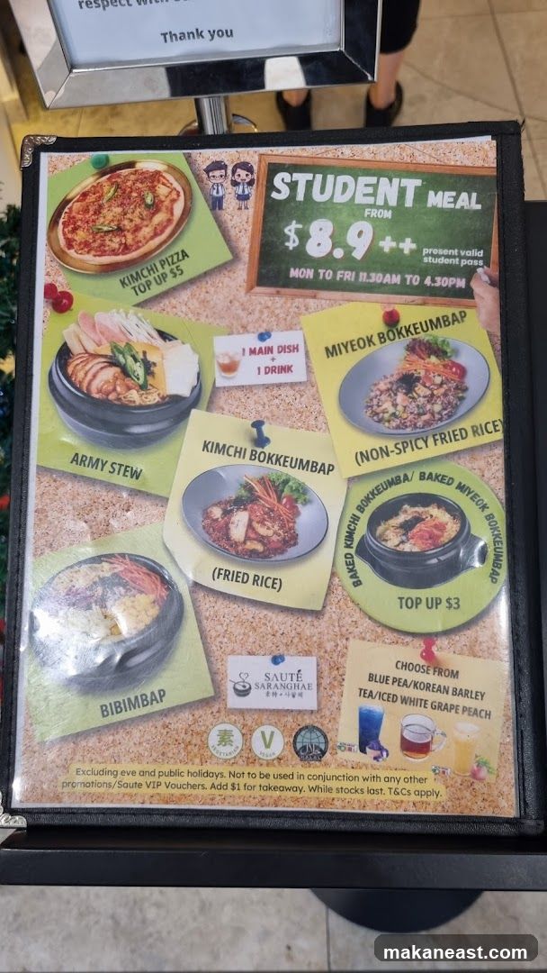 Student Meal Menu