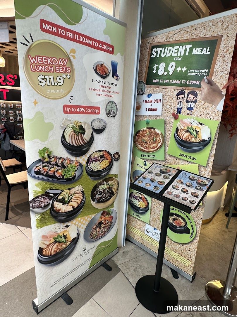 Promotional banners for lunch and student meals