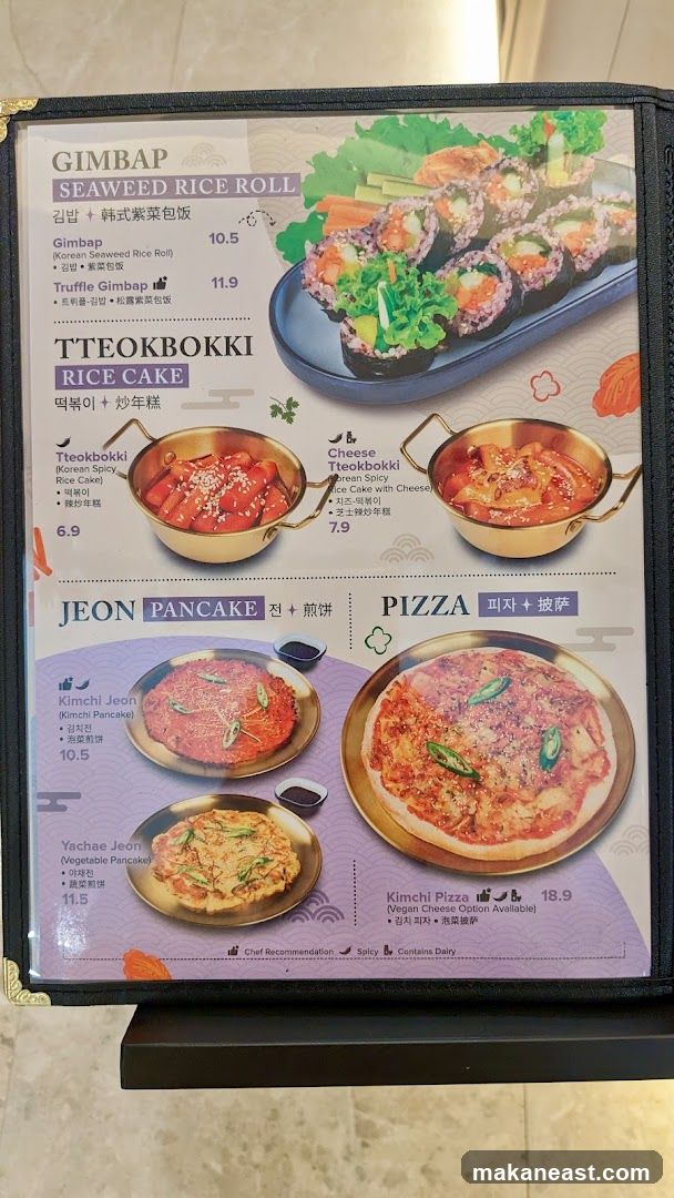 Gimbap, Tteokbokki, Jeon, Pizza