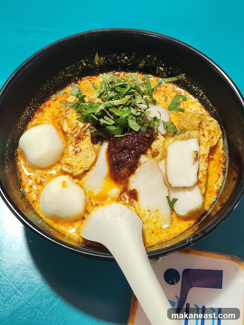 Laksa with Fish Balls and Tofu