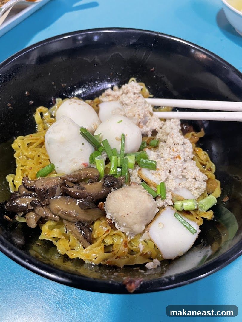 Noodles with Meatballs and Mushrooms