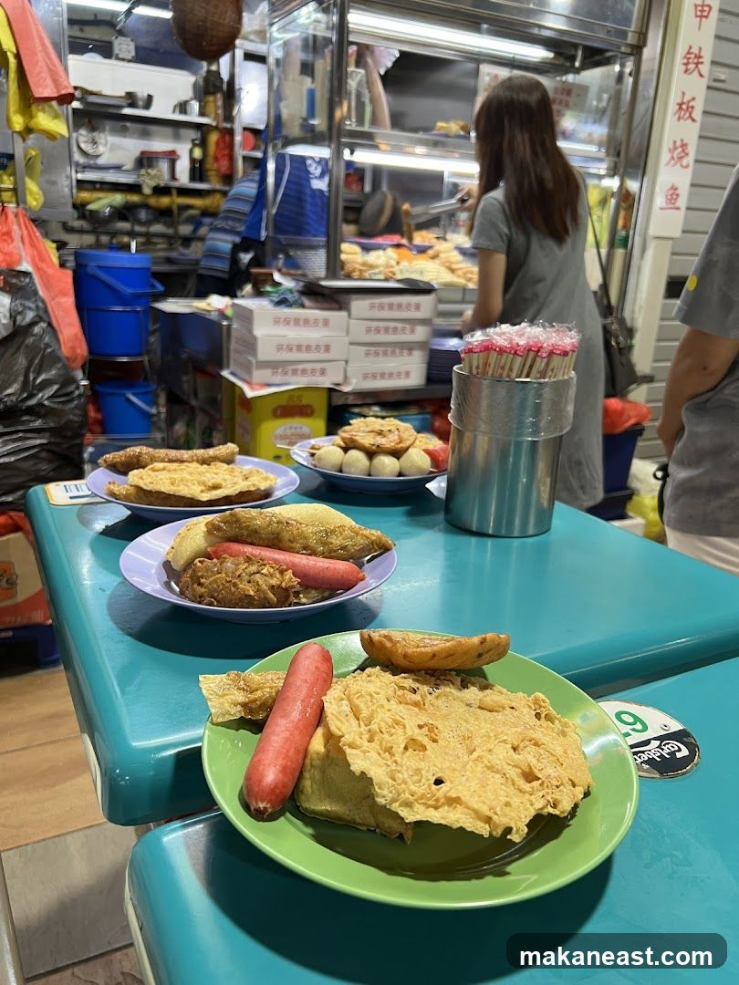 Street Food Stall with Fried Items