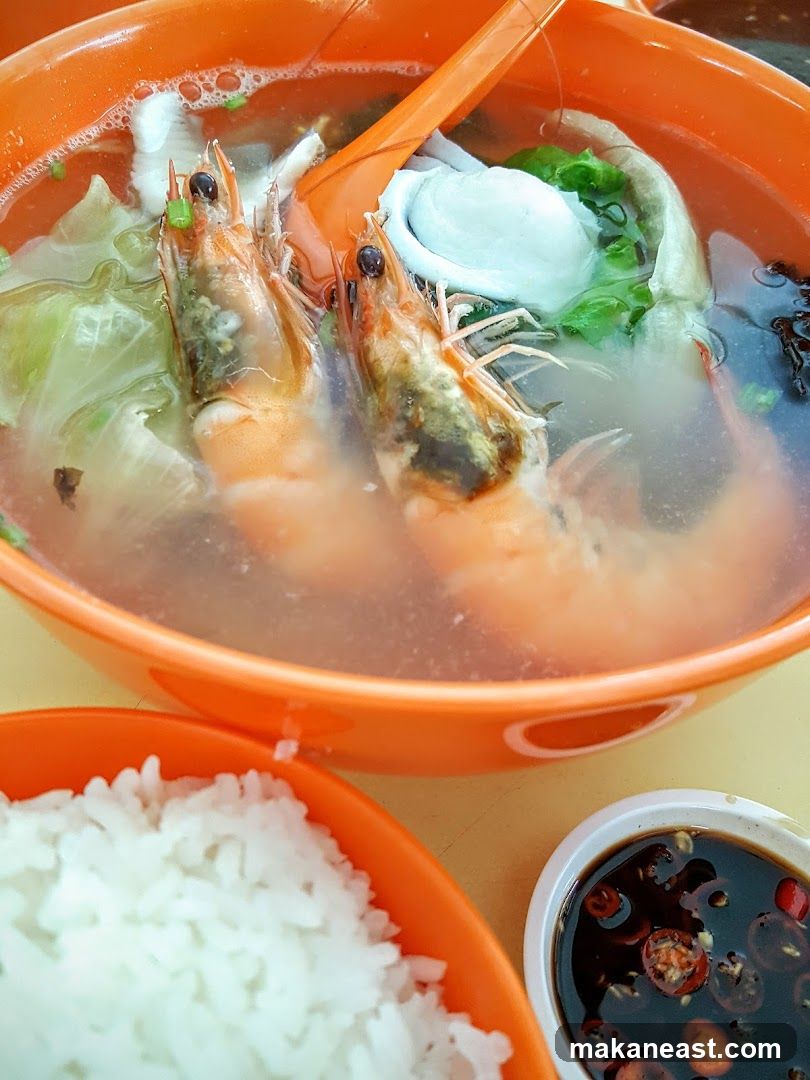 Shrimp Noodle Soup with Rice