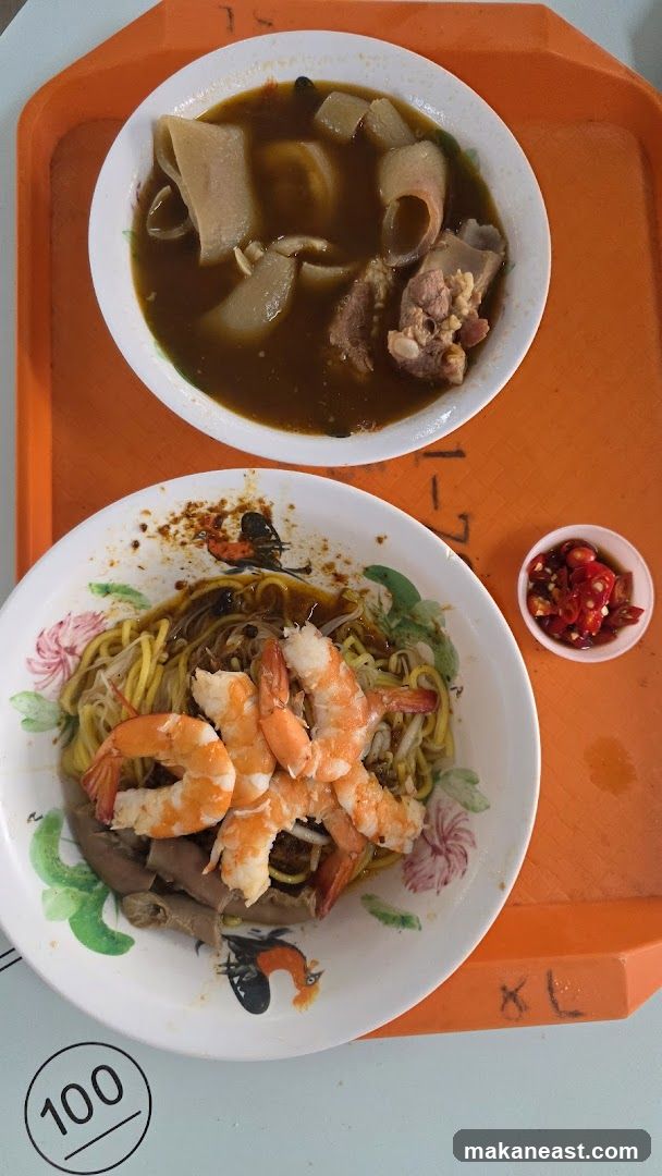 Shrimp Noodles and Pork Rib Soup
