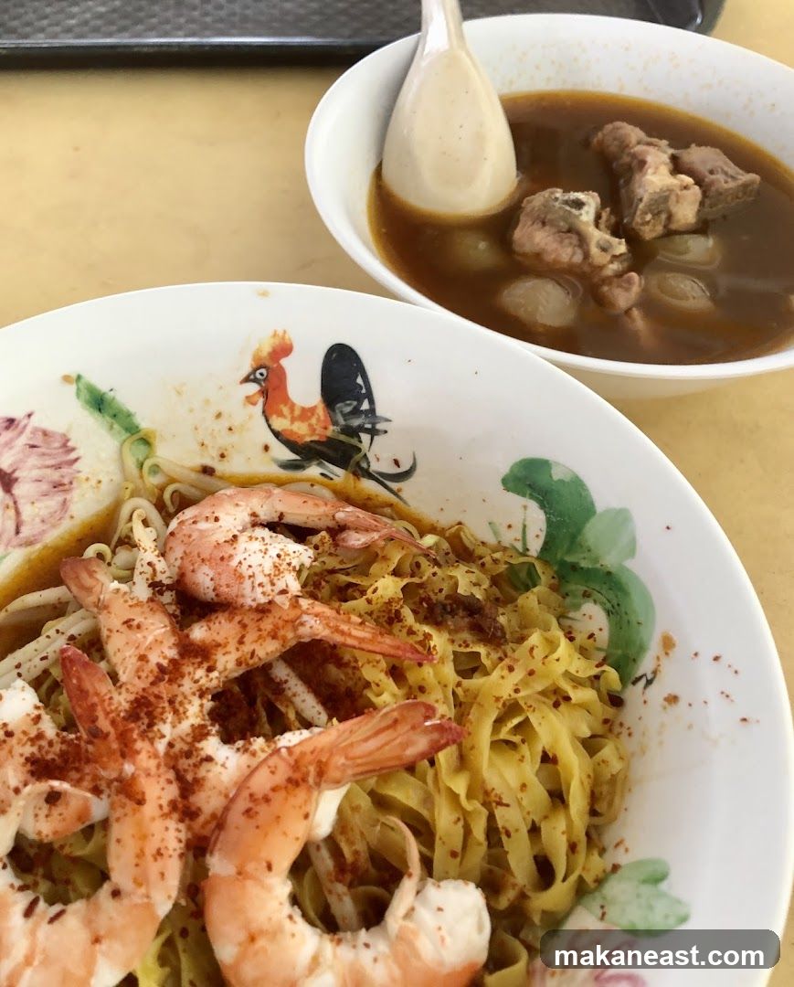 Shrimp Noodles and Pork Rib Soup