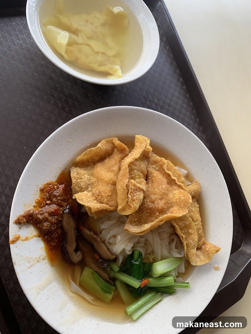 Noodles with Wontons and Vegetables