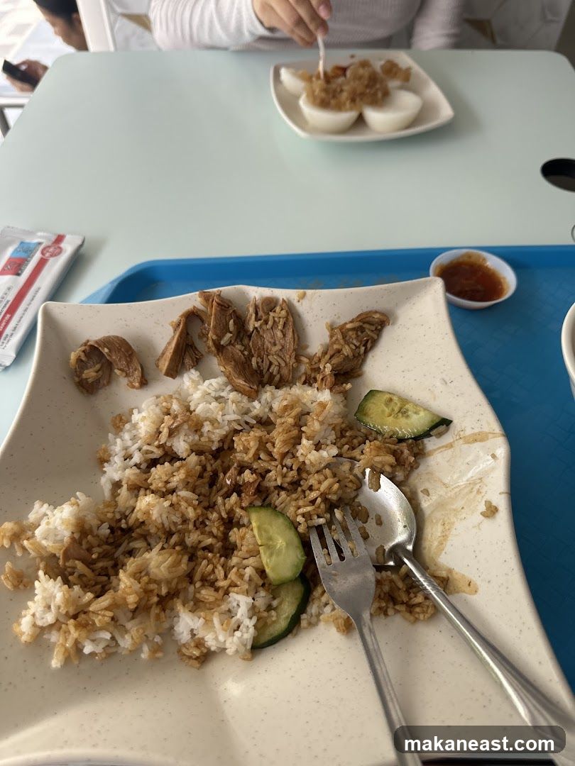 Plate of food with rice and meat