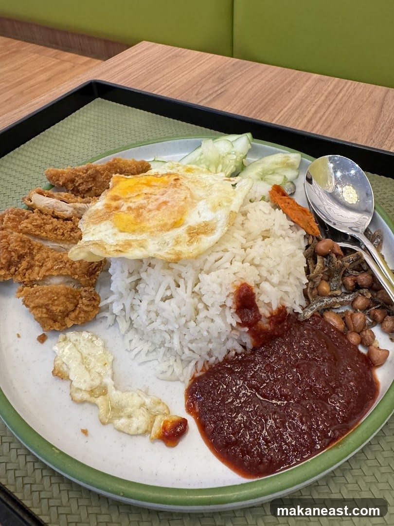 Nasi Lemak with Fried Chicken