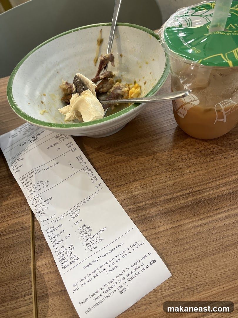 Restaurant Receipt and Leftovers