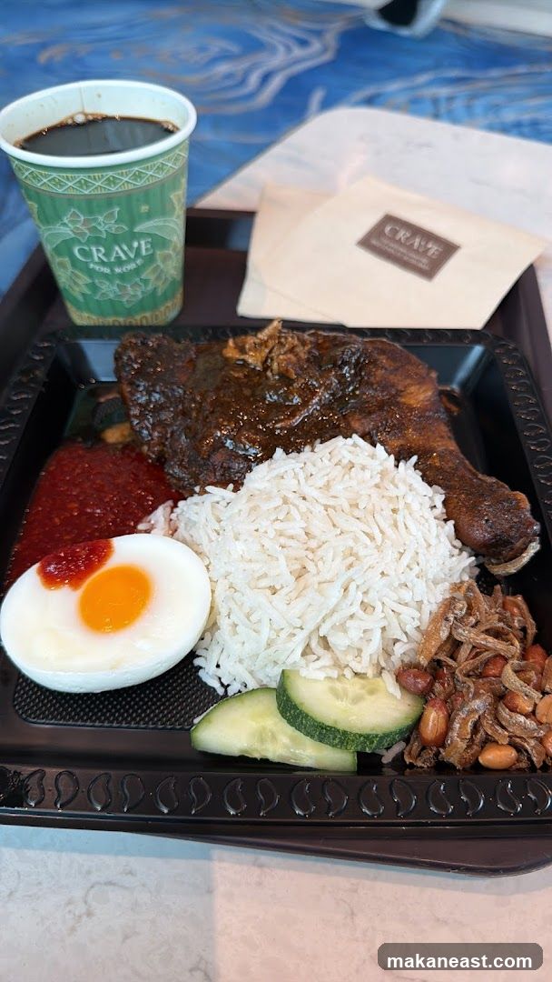 Nasi Lemak with Chicken and Coffee
