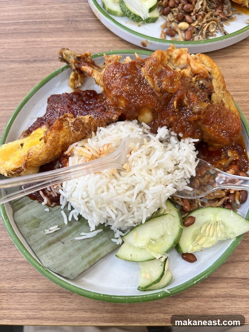 Nasi Lemak with Fried Chicken