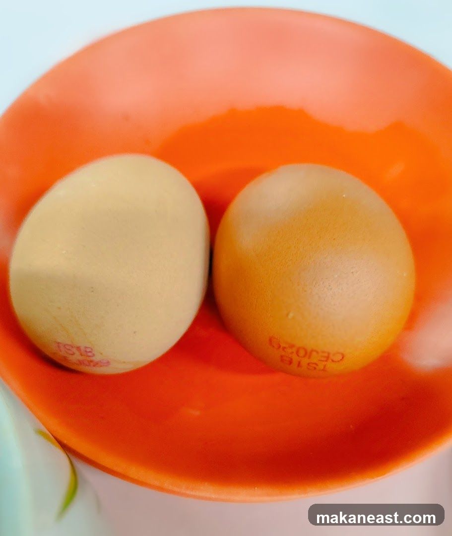 Two eggs in a bowl