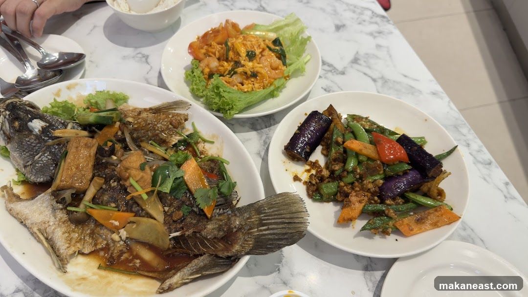 Three Dishes on a Marble Table