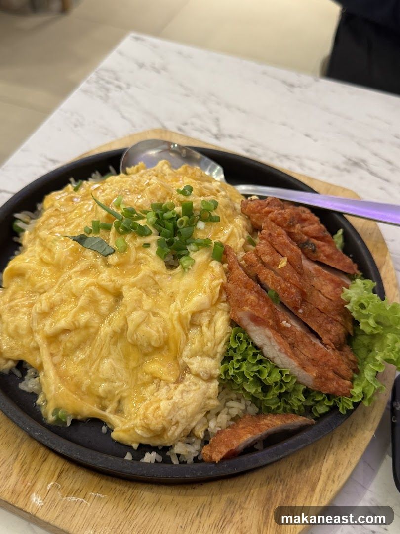 Scrambled Egg Rice with Fried Pork