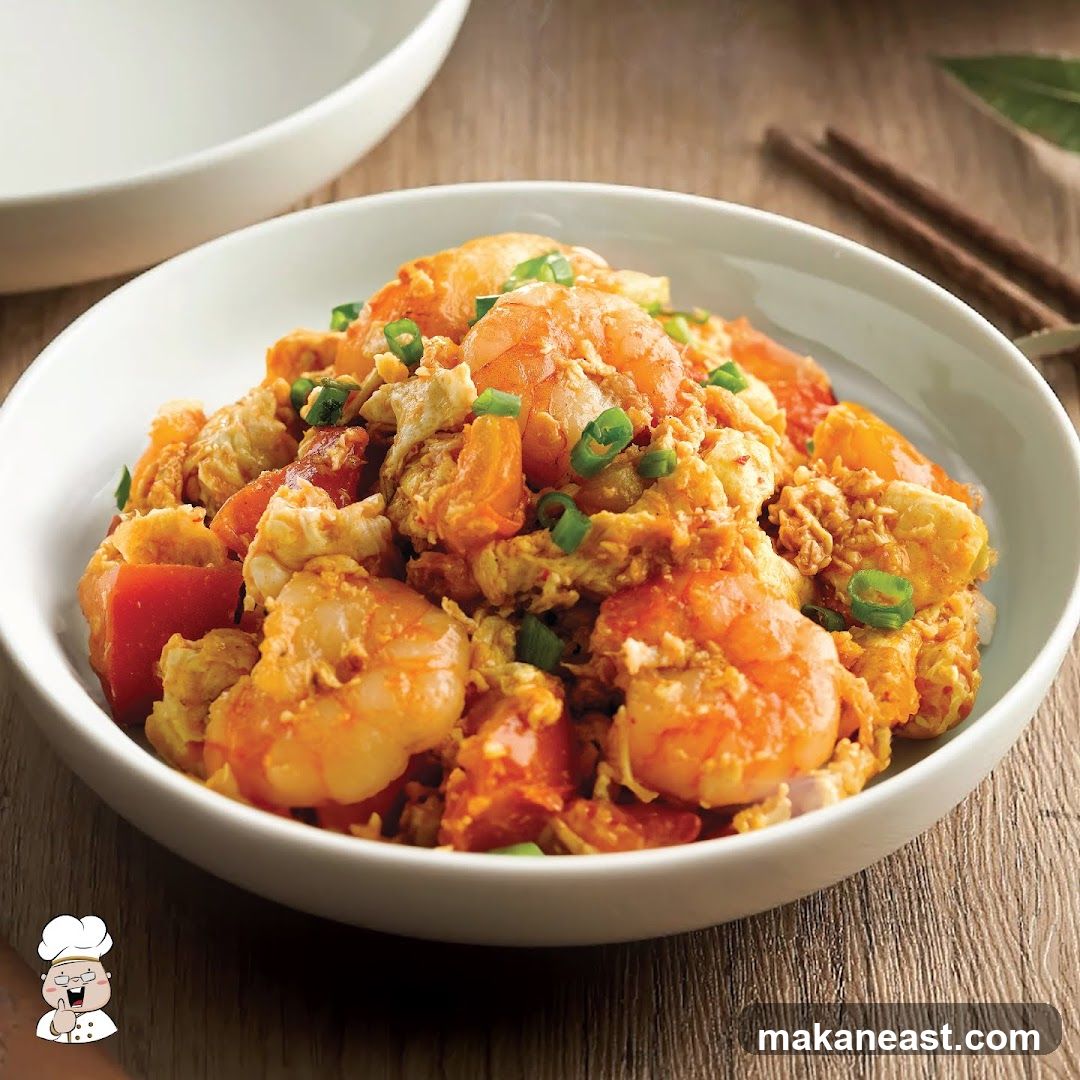 Shrimp and Scrambled Egg Dish