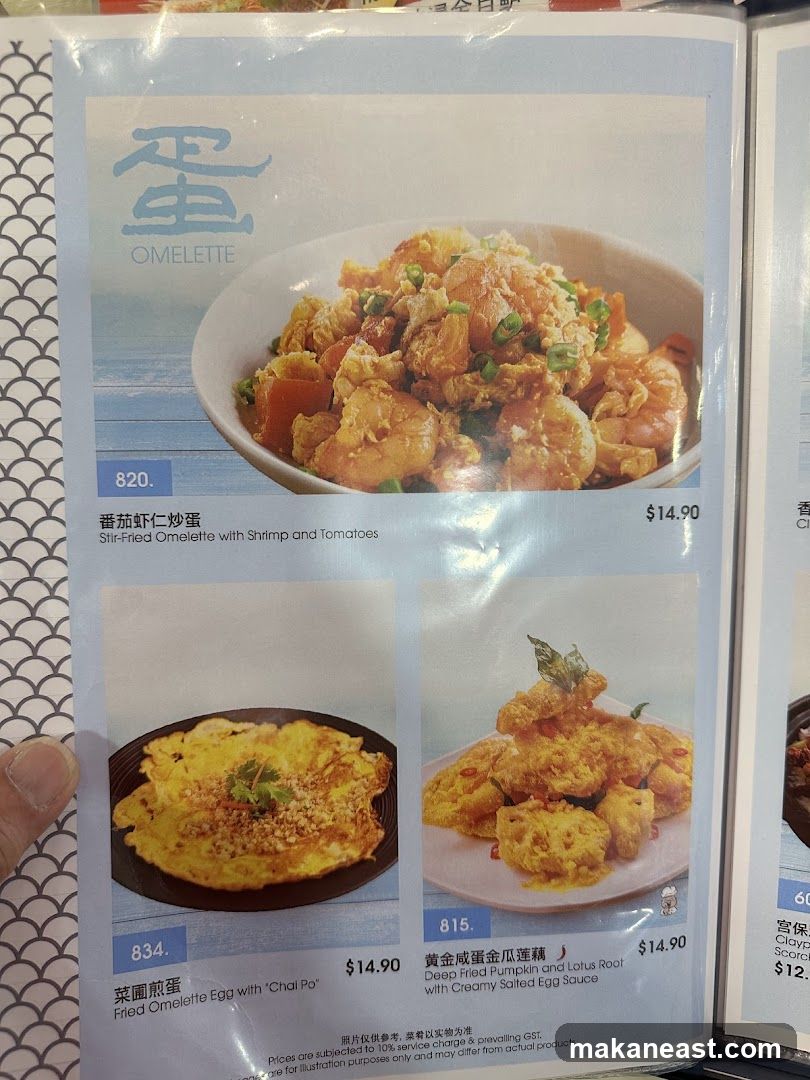 Omelette Menu