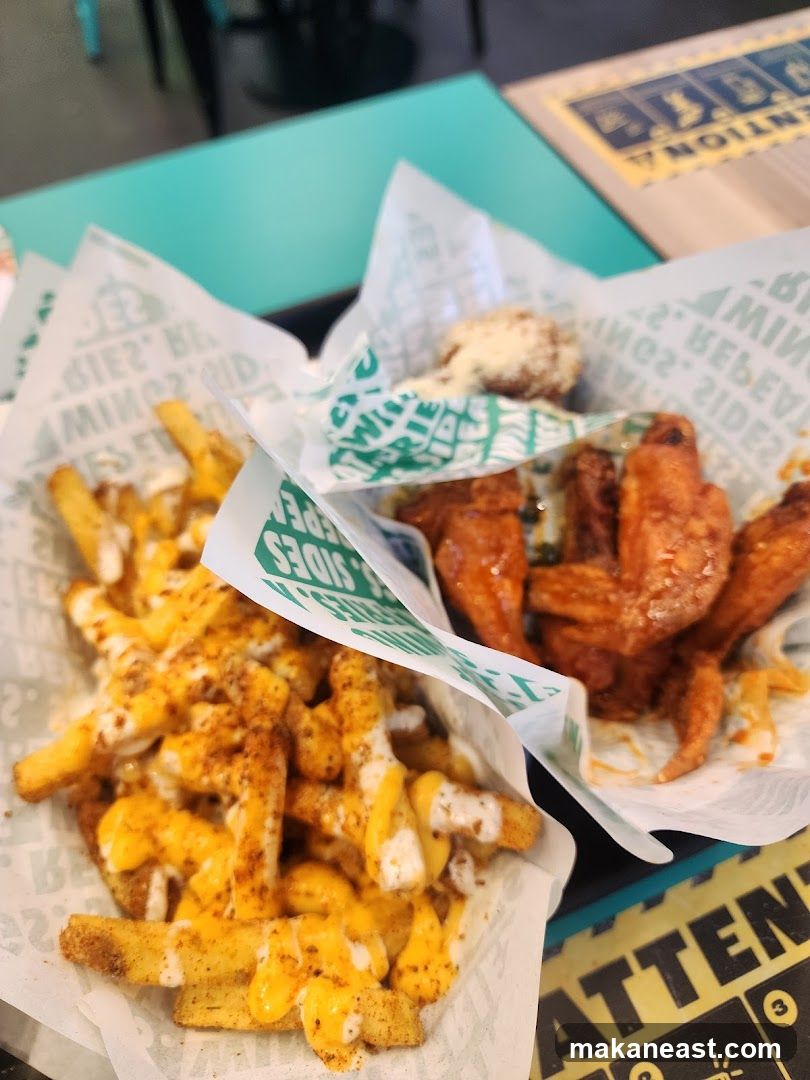 Cheese Fries and Chicken Wings