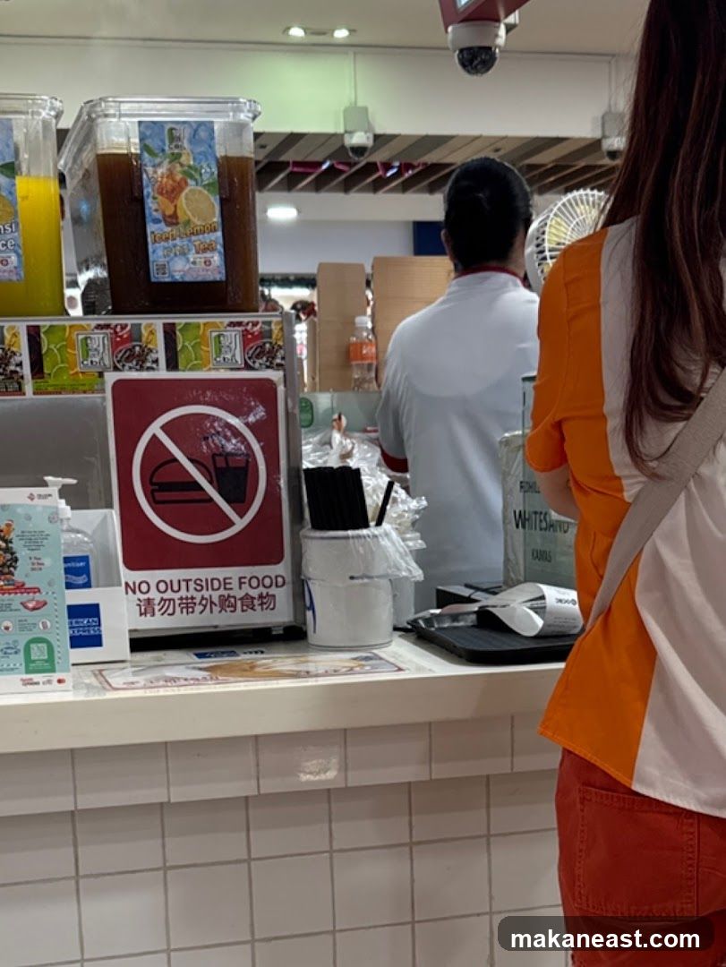 Counter with Drinks and Sign