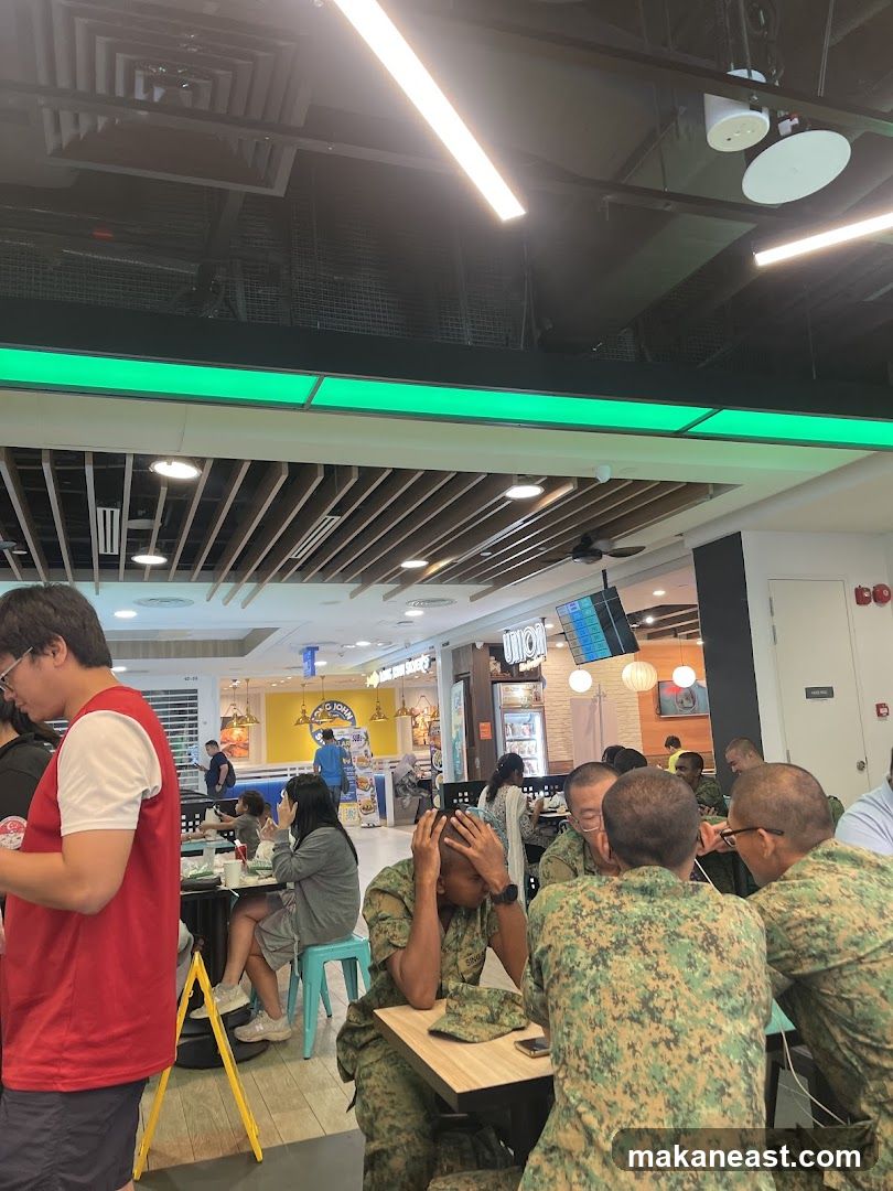People dining in a food court