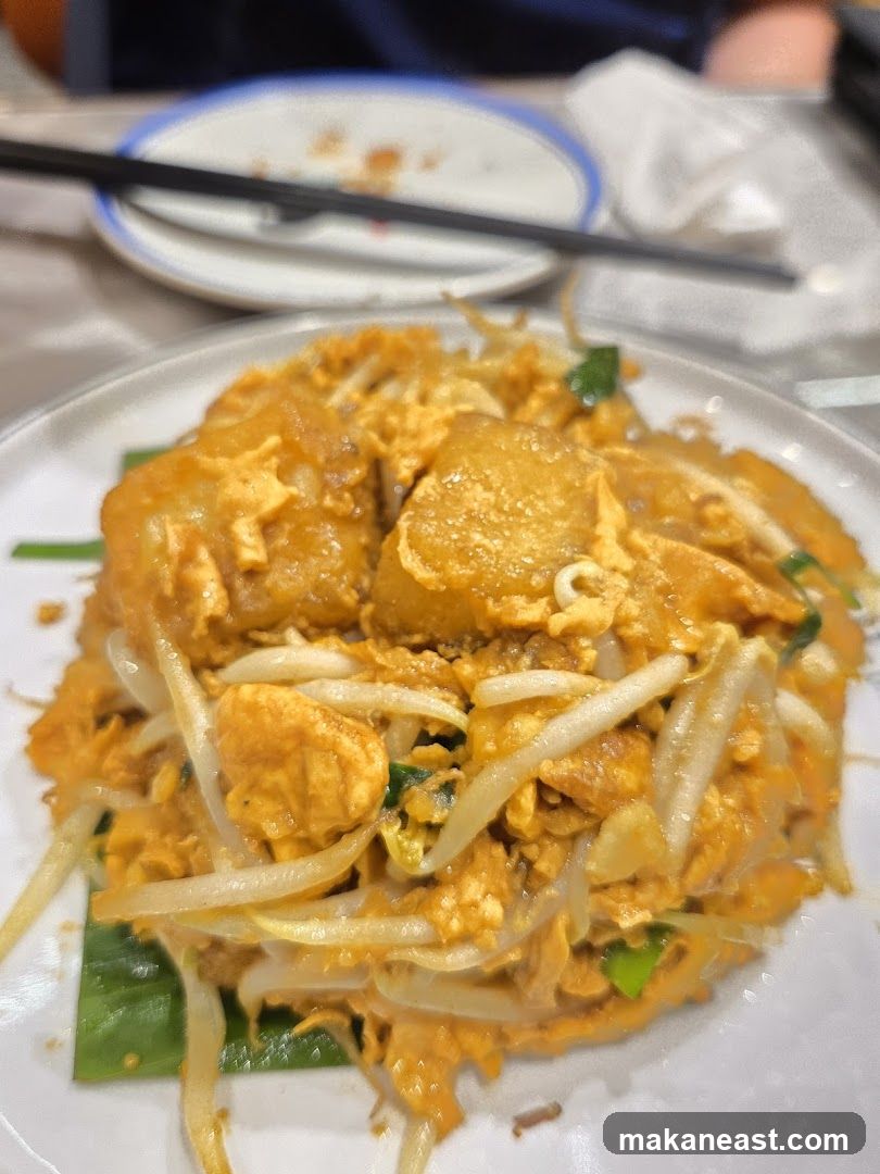 Stir-fried noodles with bean sprouts and egg