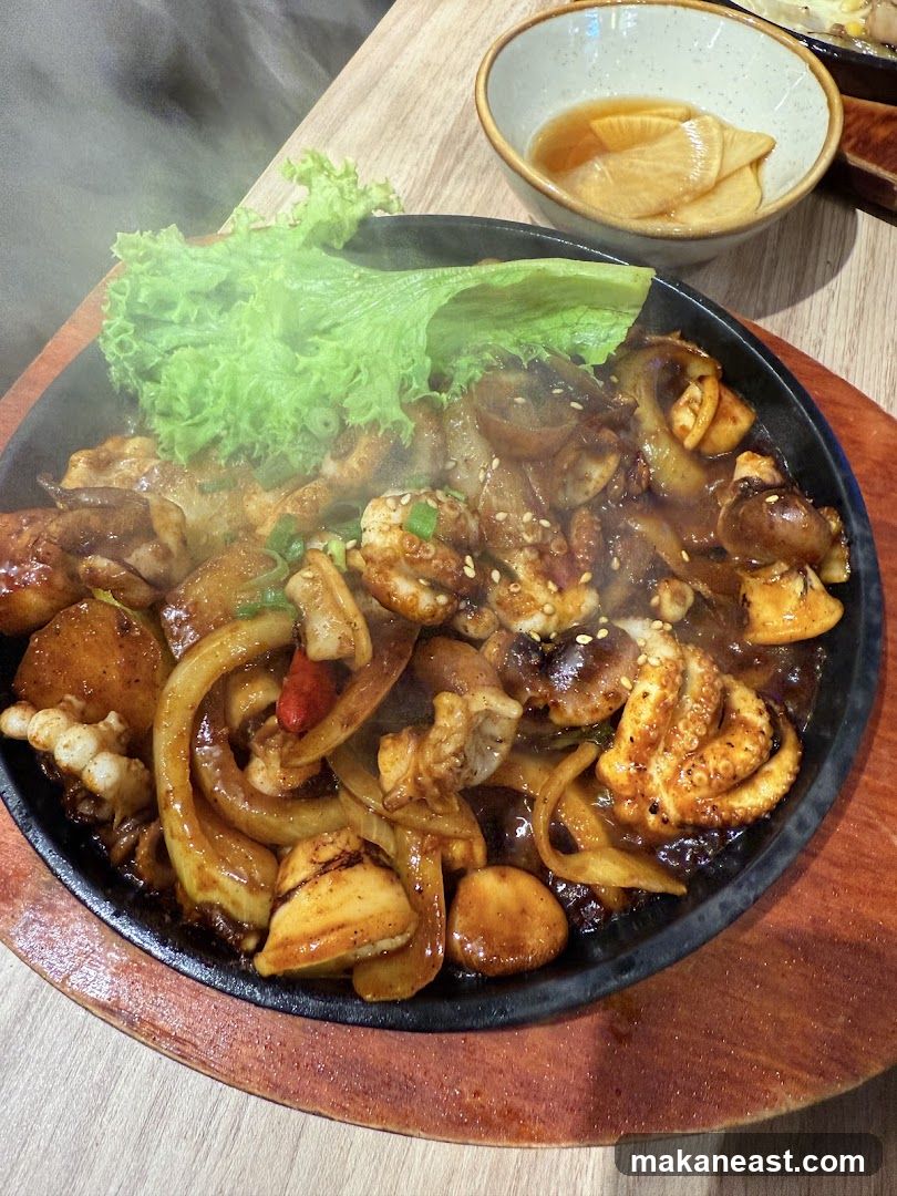 Sizzling Seafood and Vegetable Dish