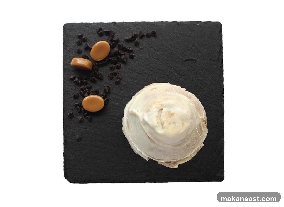 Ice Cream with Caramel and Chocolate Chips
